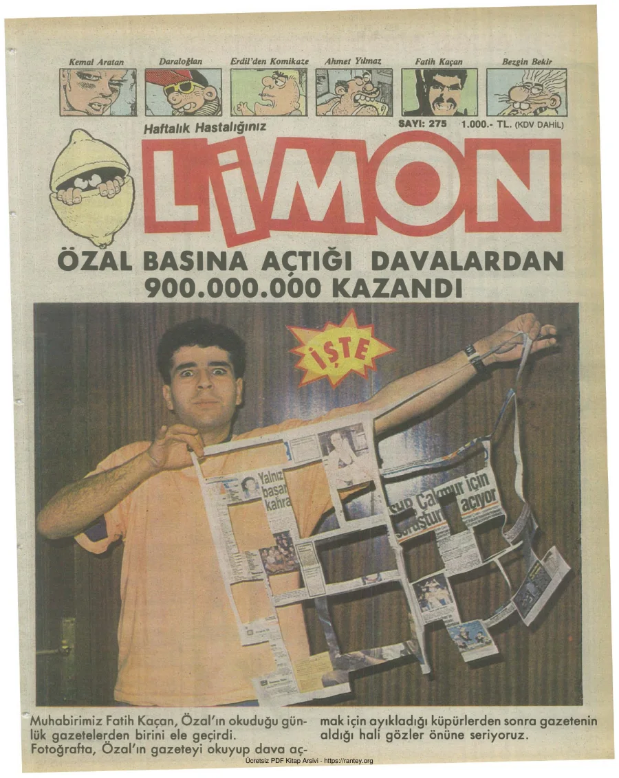 Limon 1991 Sayı 275 kapak görseli