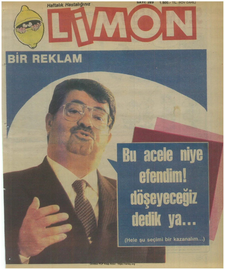 Limon 1991 Sayı 289 kapak görseli