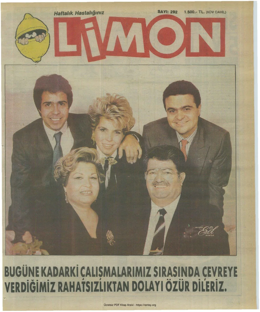 Limon 1991 Sayı 292 kapak görseli