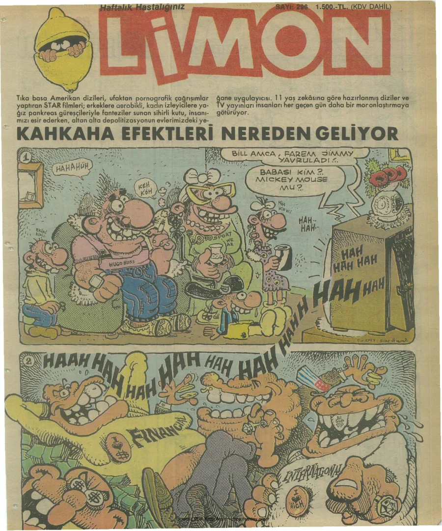 Limon 1991 Sayı 296 kapak görseli