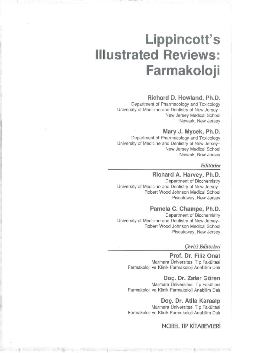Lippincott's Farmakoloji PDF kitap kapağı