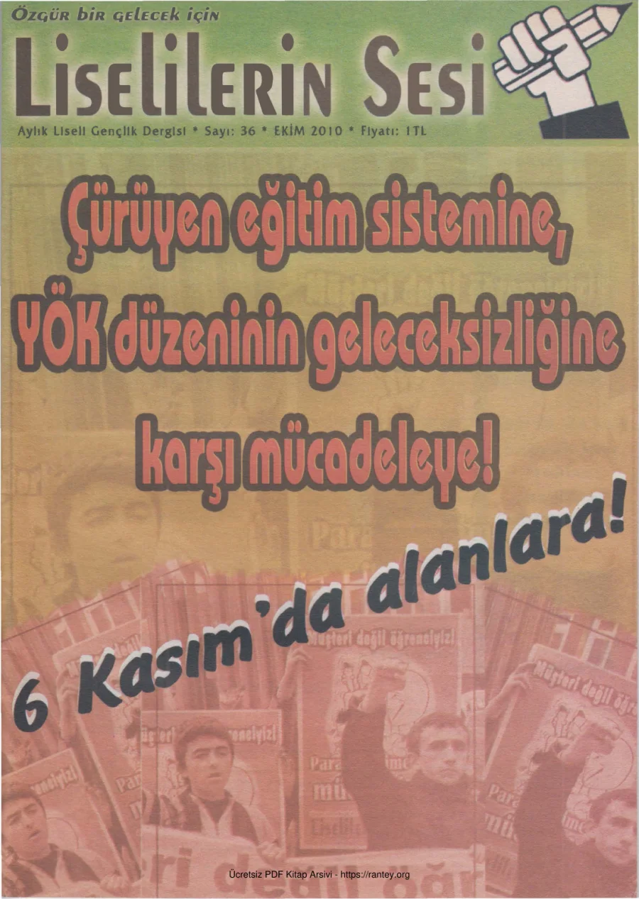 Liselilerin Sesi Sayı 036 Ekim 2010 kapak görseli