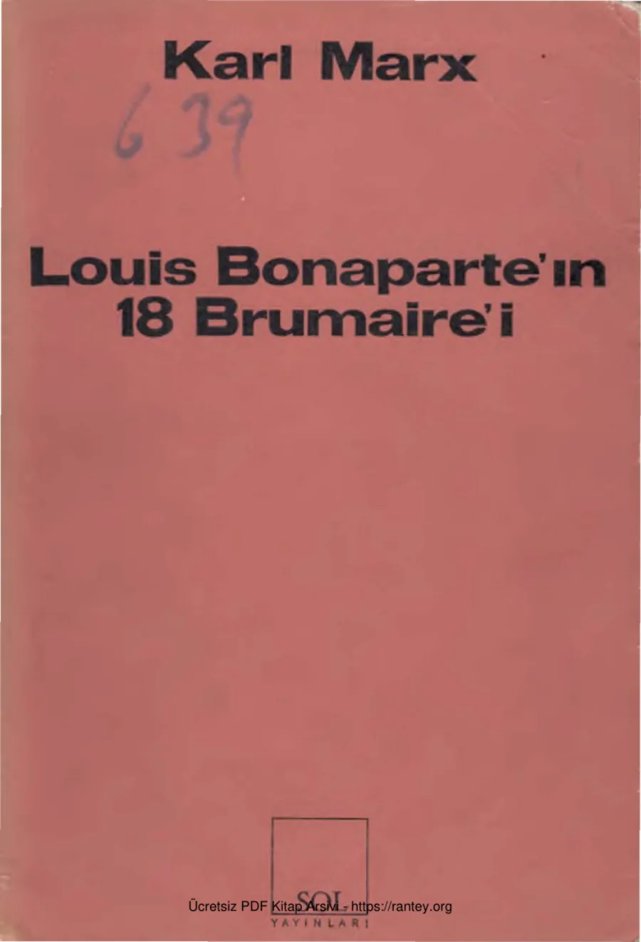 Louis Bonaparte'ın 18 Brumaire'i Sol Sayınları kapak görseli