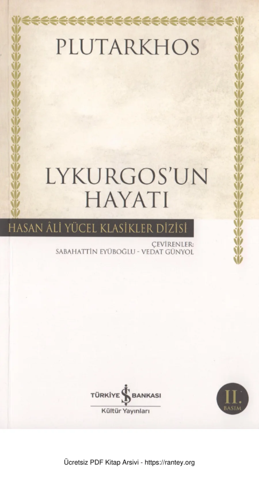 Lykurgosun Hayatı kapak görseli
