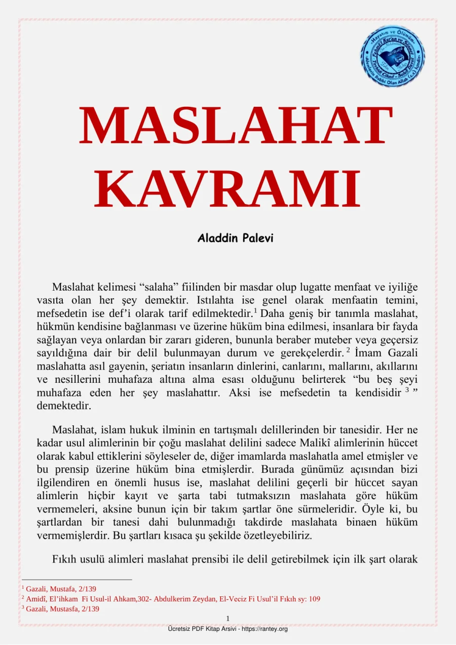 M A S L A H A T KAVRAMI Ebu Abdulmumin Tekin Mıhçı kapak görseli