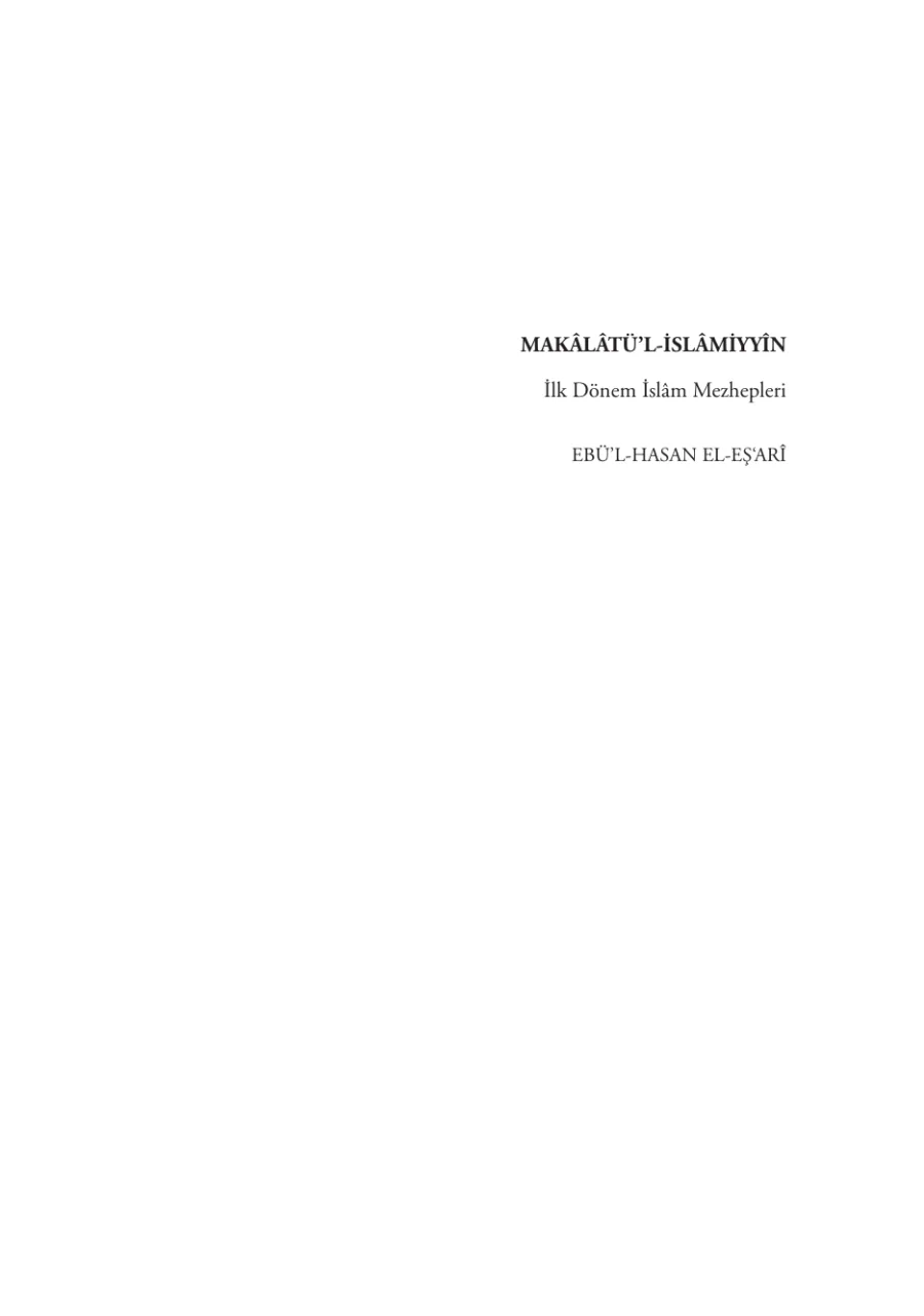Makālâtü'l-İslâmiyyîn PDF kitap kapağı