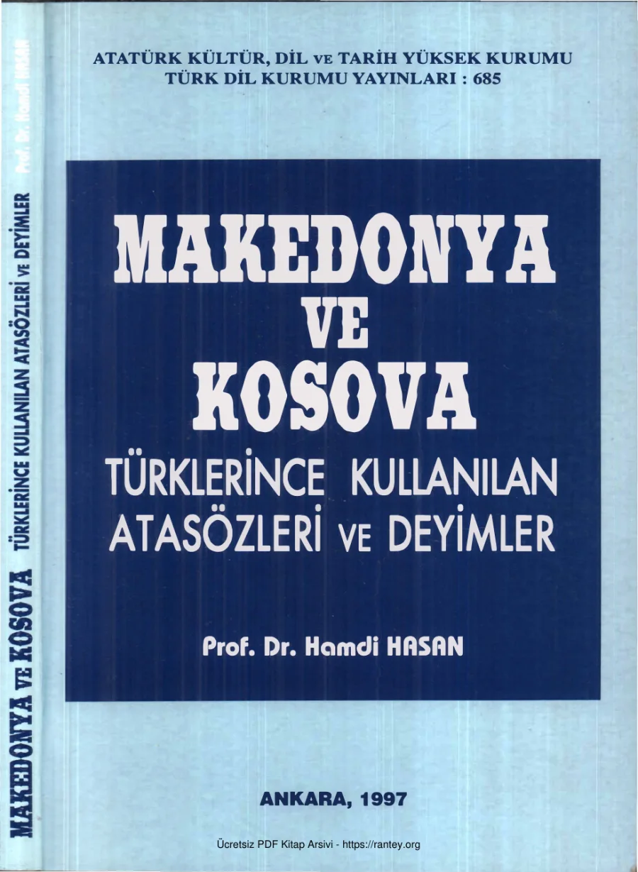Makedonya ve Kosova Türklerince Kullanılan Atasözleri ve Deyimler TDK Yayınları kapak görseli