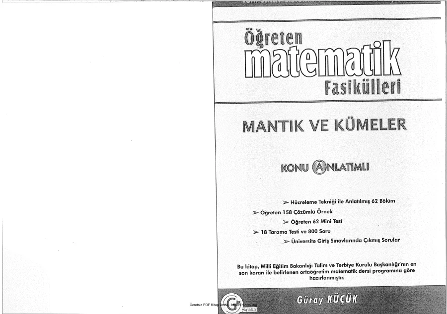 Mantık ve Kümeler Fasikülü kapak görseli