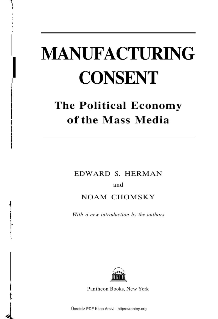 Manufacturing Consent The Political Economy of the Mass Media kapak görseli