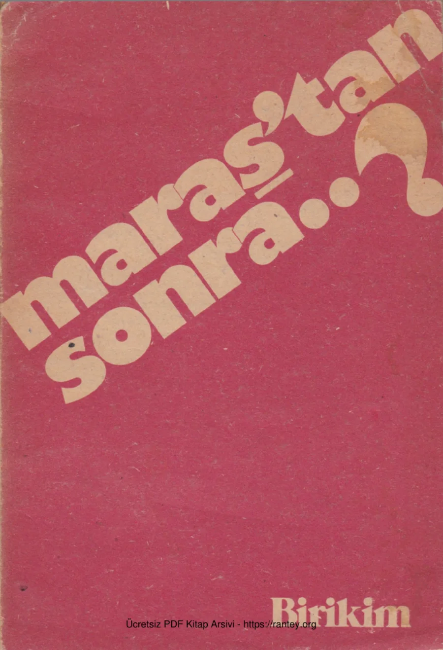 Maraştan Sonra kapak görseli