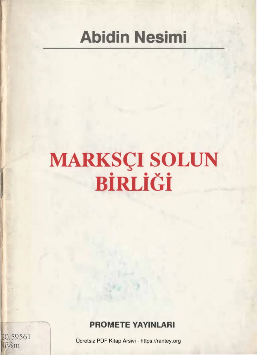 Marksçı Solun Birliği kapak görseli