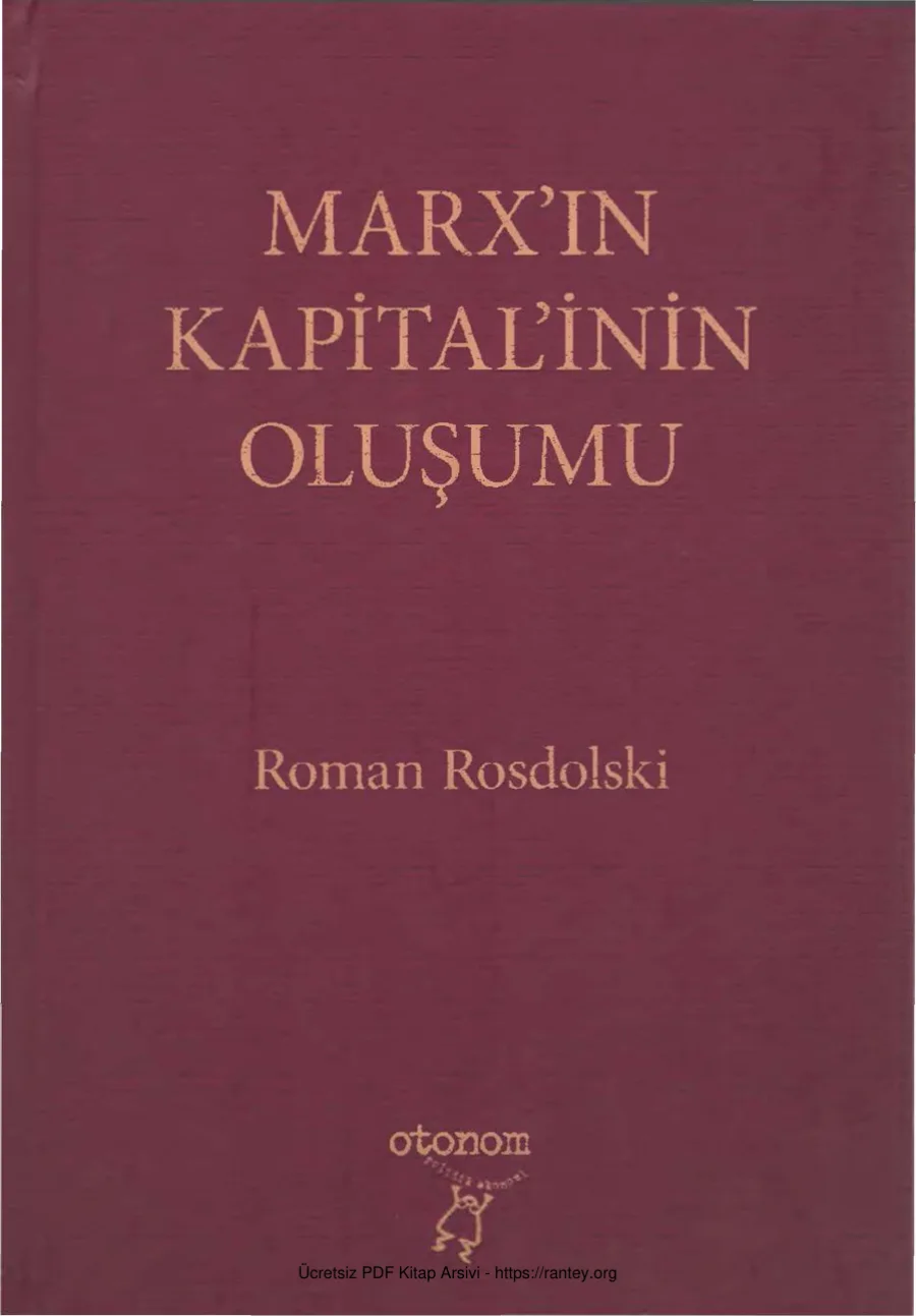 Marxın Kapital'inin Oluşumu kapak görseli