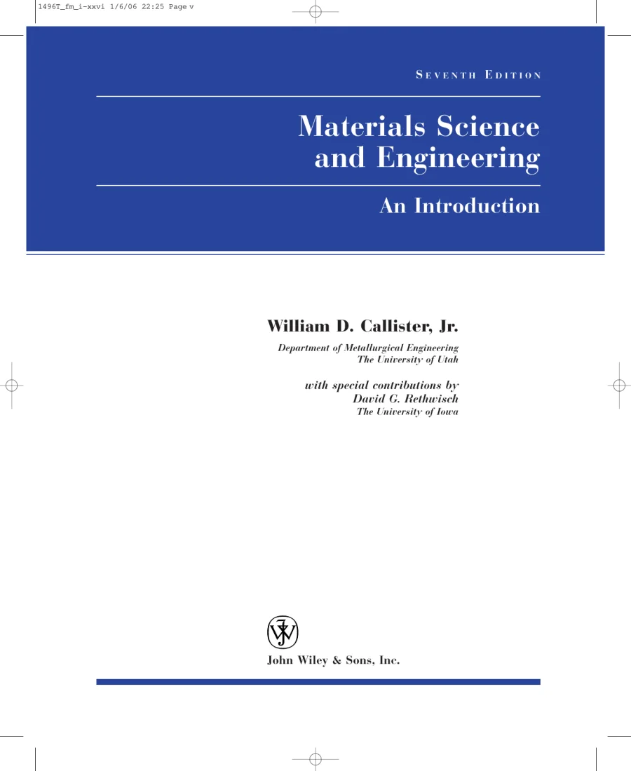 Materials Science and Engineering PDF kitap kapağı