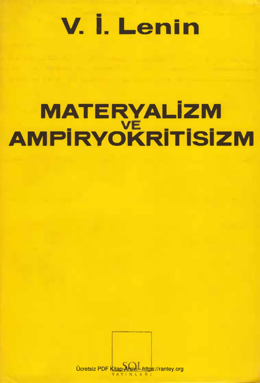 Materyalizm ve Ampiryokritisizm kapak görseli