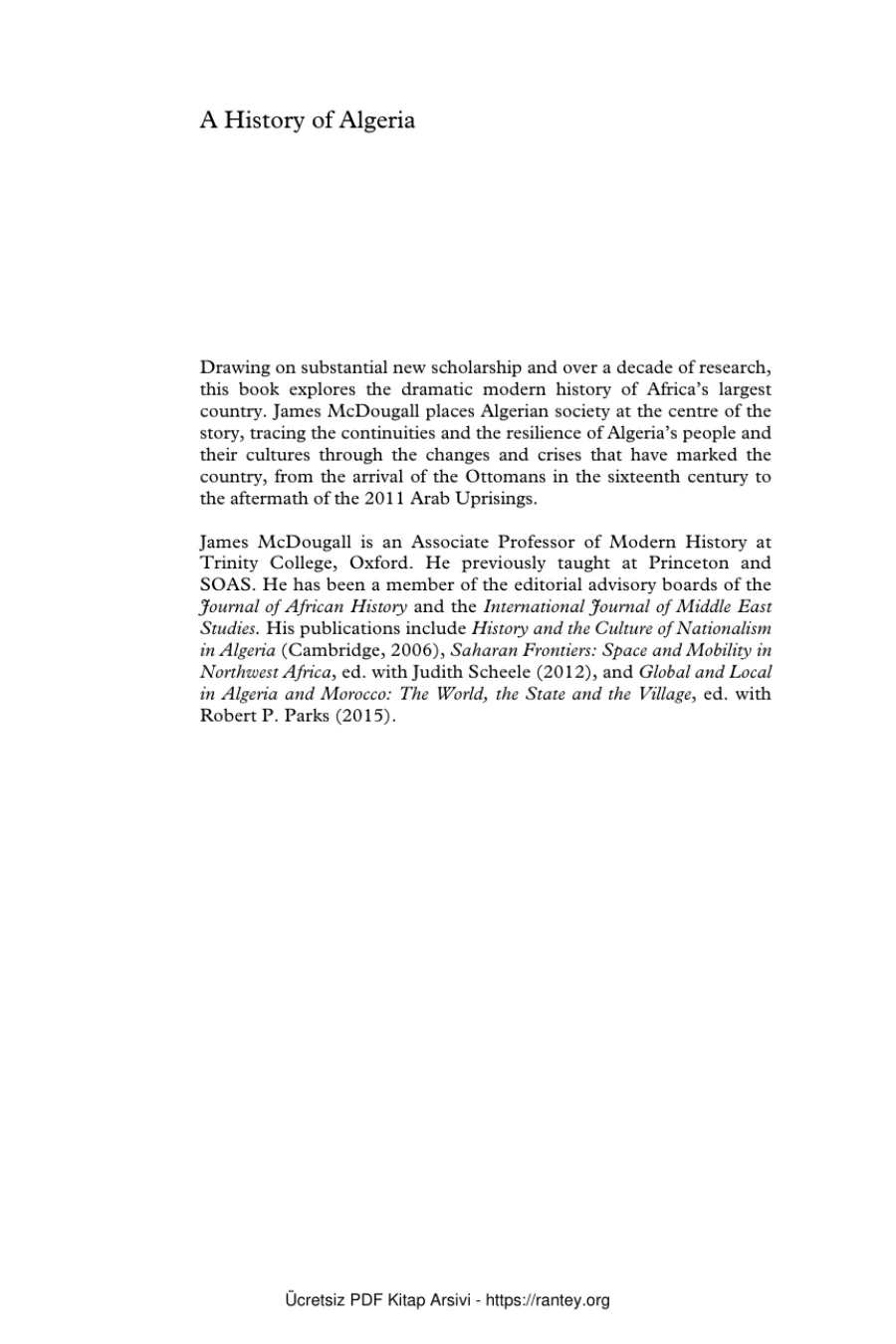 McDougall A History of Algeria kapak görseli