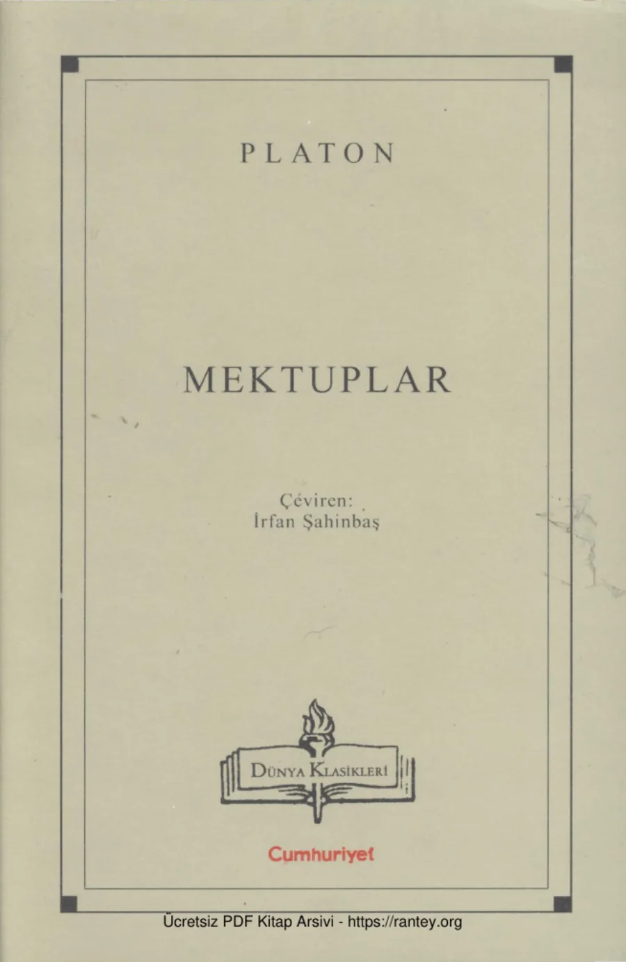 Mektuplar Cumhuriyet Dünya Klasikleri kapak görseli