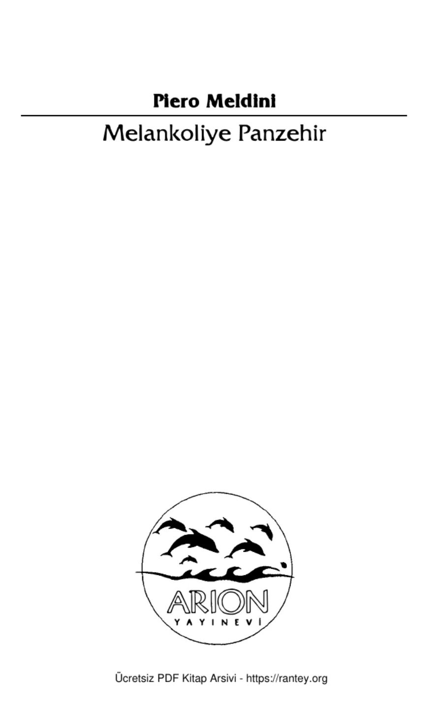 Melankoliye Panzehir kapak görseli