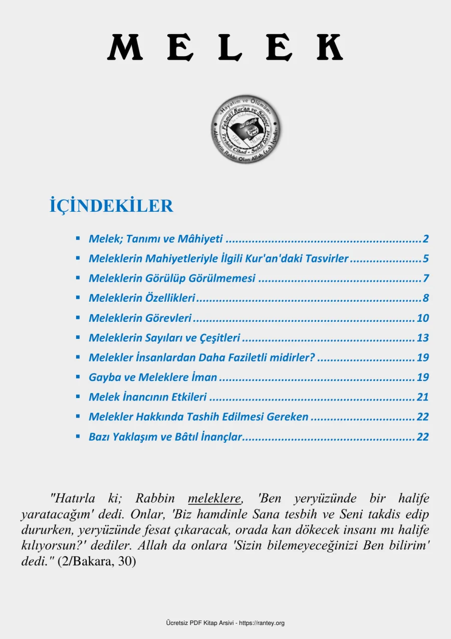 MELEK KAVRAMI Ebu Abdulmumin Tekin Mıhçı kapak görseli