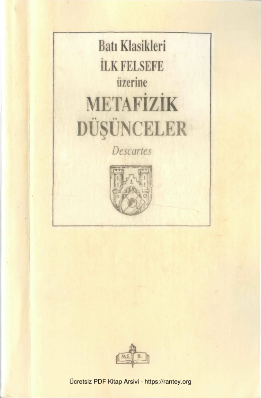 Metafizik Düşünceler MEB kapak görseli