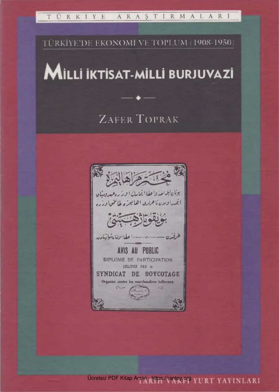 Milli İktisat Milli Burjuvazi kapak görseli