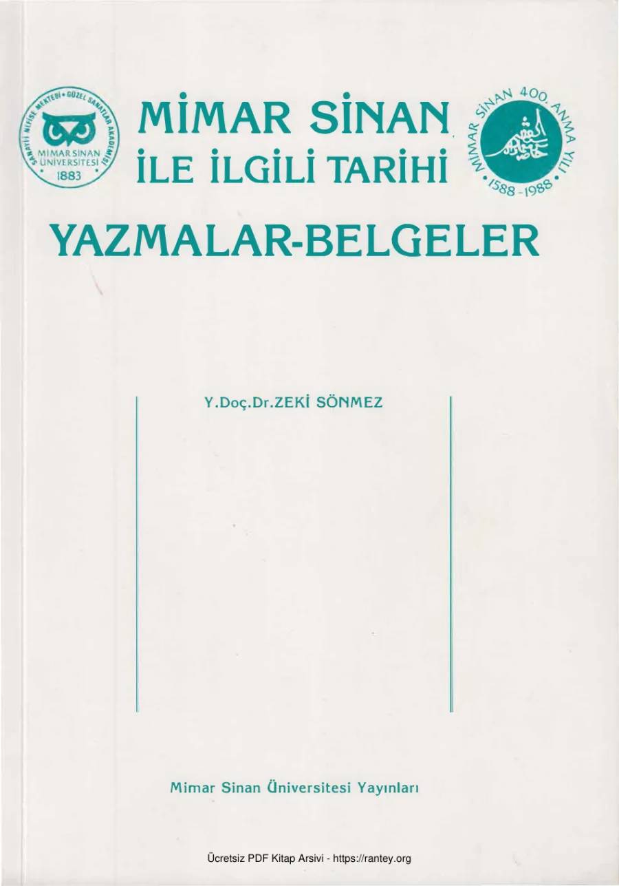 Mimar Sinan ile İlgili Tarihi Yazmalar Belgeler kapak görseli