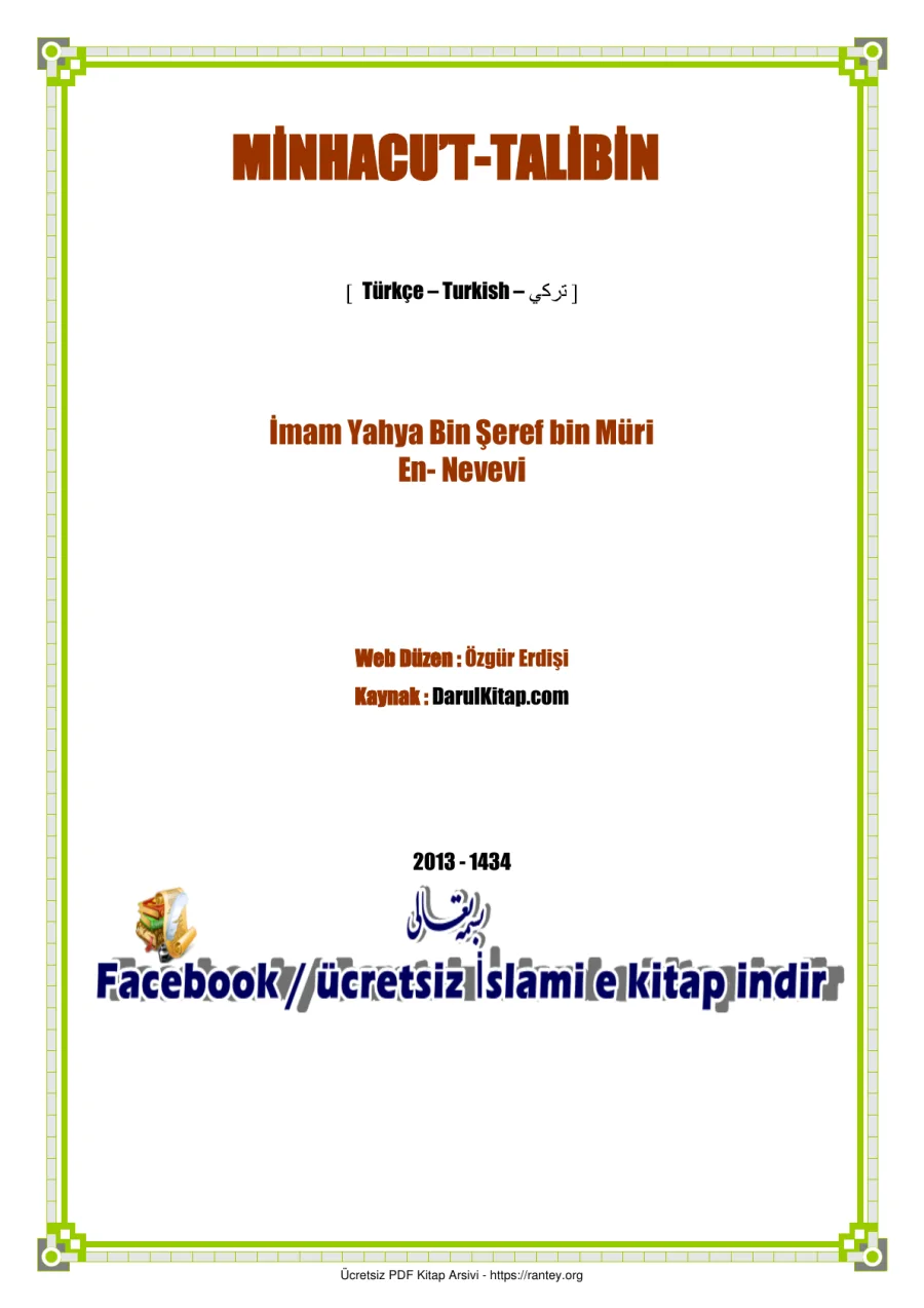 MİNHACU TALİBİN İmam Nevevi = Ebu Abdulmumin Tekin Mıhçı kapak görseli