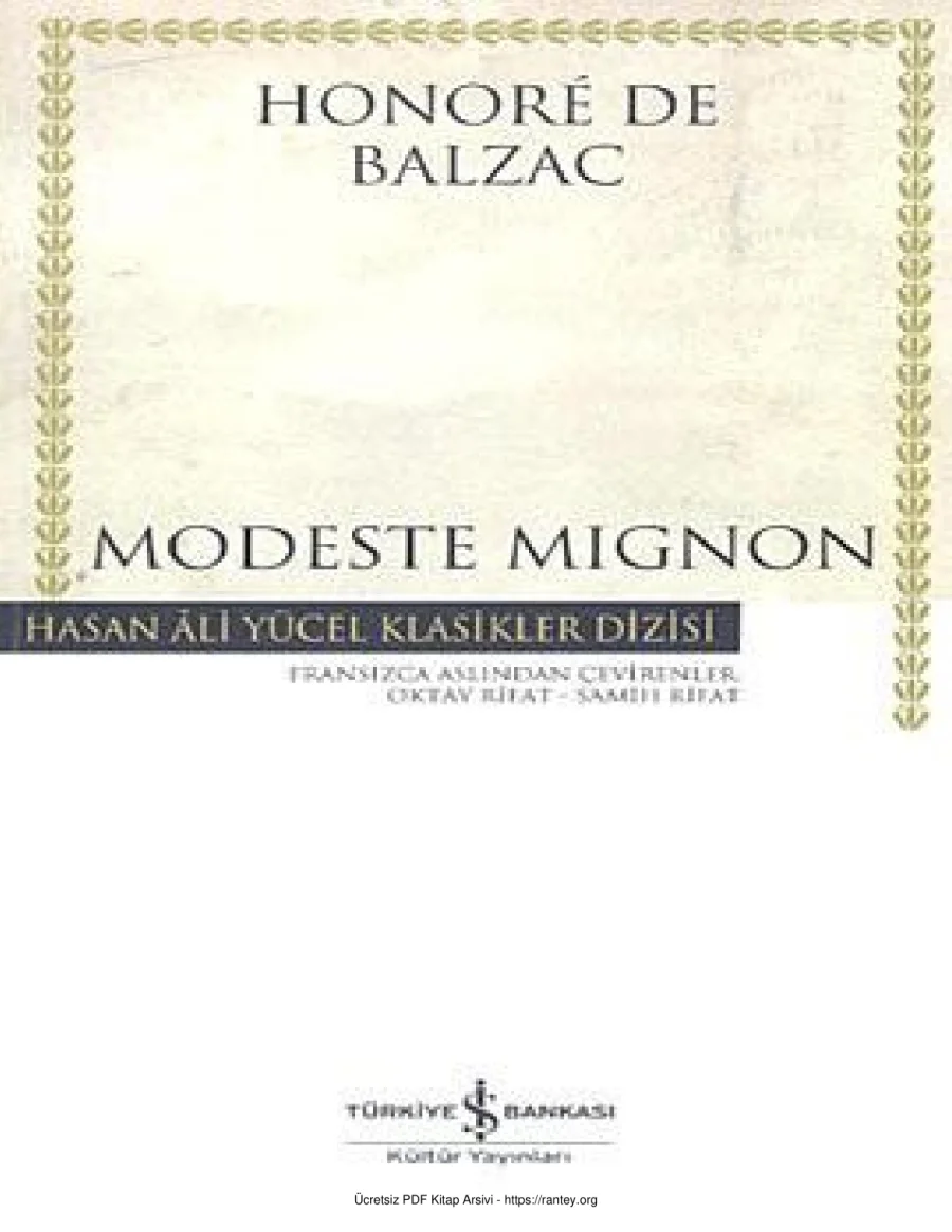 Modeste Mignon kapak görseli