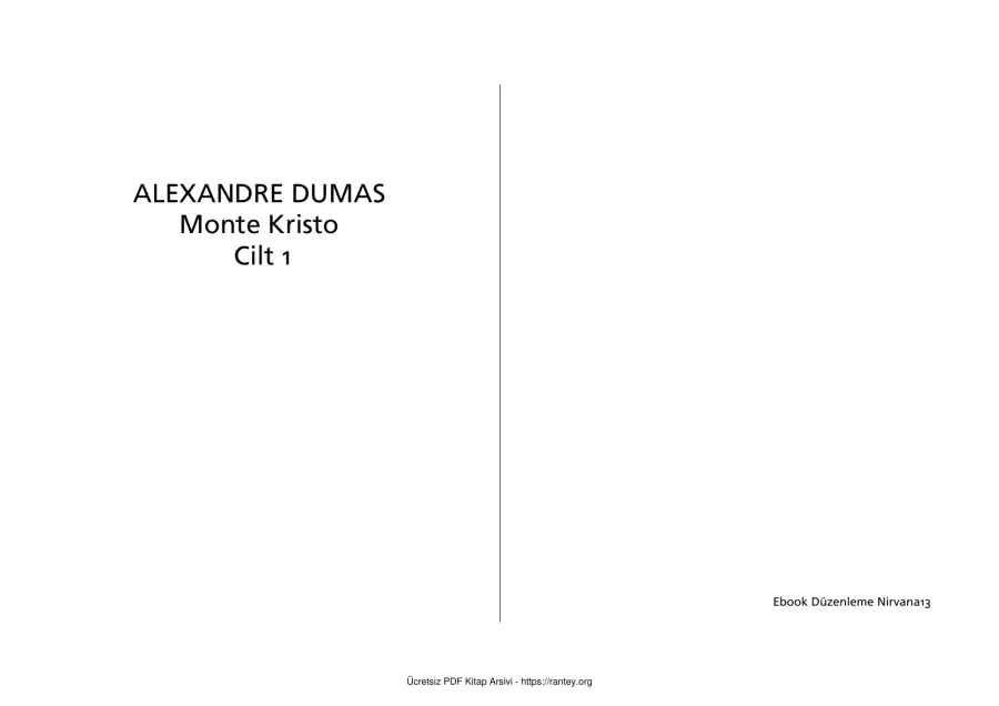 Monte Kristo Cilt I kapak görseli