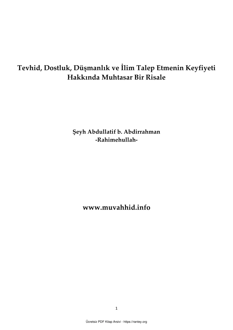 MUHTASAR BİR RİSALE Ebu Abdulmumin Tekin Mıhçı kapak görseli