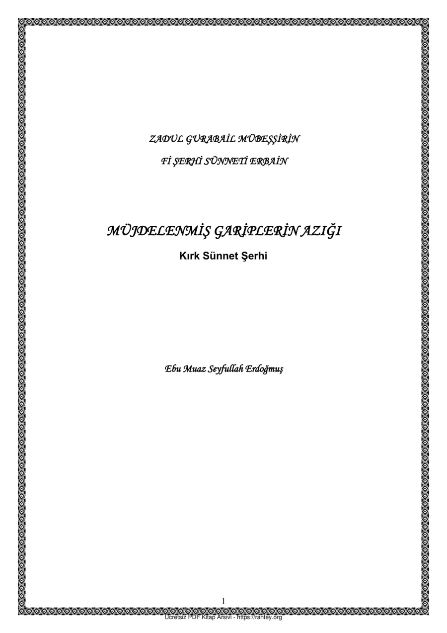 MÜJDELENMİŞ GARİPLERİN AZLIĞI Ebu Abdulmumin Tekin Mıhçı kapak görseli