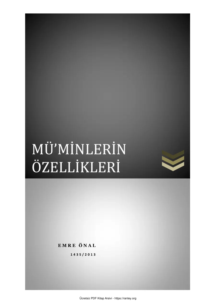 MÜMİNLERİN ÖZELLİKLERİ Ebu Abdulmumin Tekin Mıhçı kapak görseli