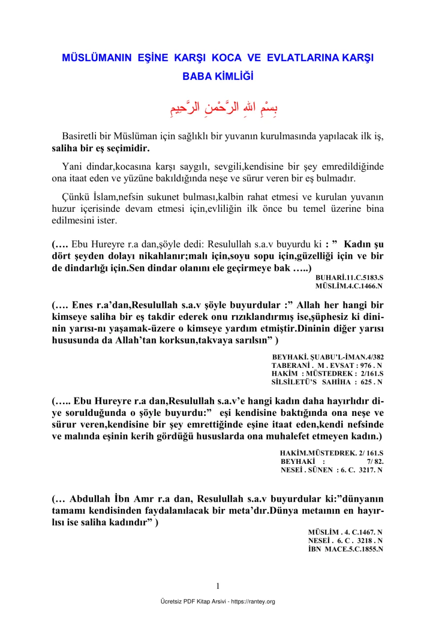 MÜSLÜMAN ERKEĞİN KOCA VE BABA KİMLİĞİ Ebu Abdulmumin Tekin Mıhçı kapak görseli