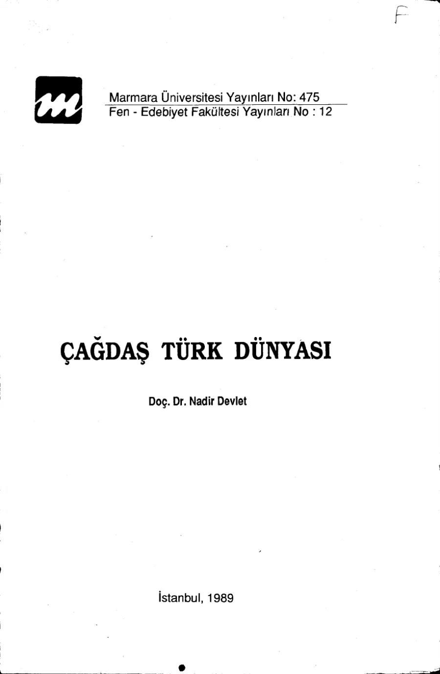 Nadir Devlet Çağdaş Türk Dünyası kapak görseli