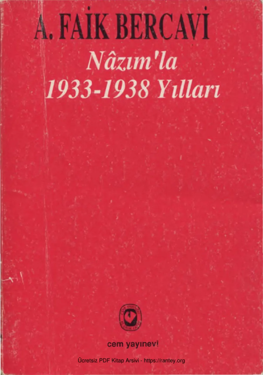 Nâzım'la 1933 1938 Yılları kapak görseli