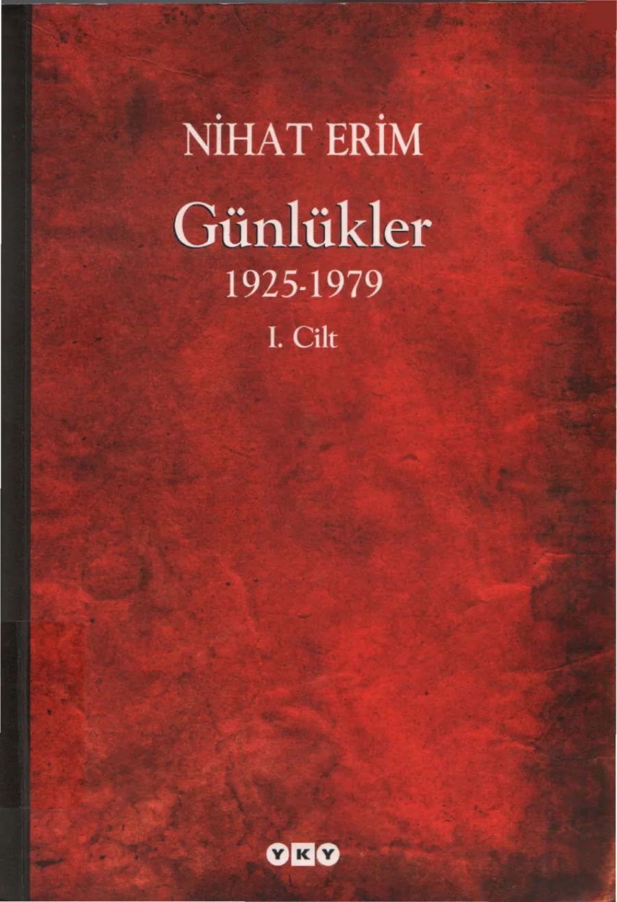 Nihat Erim Günlükler 1925-1979 Cilt 1 kapak görseli