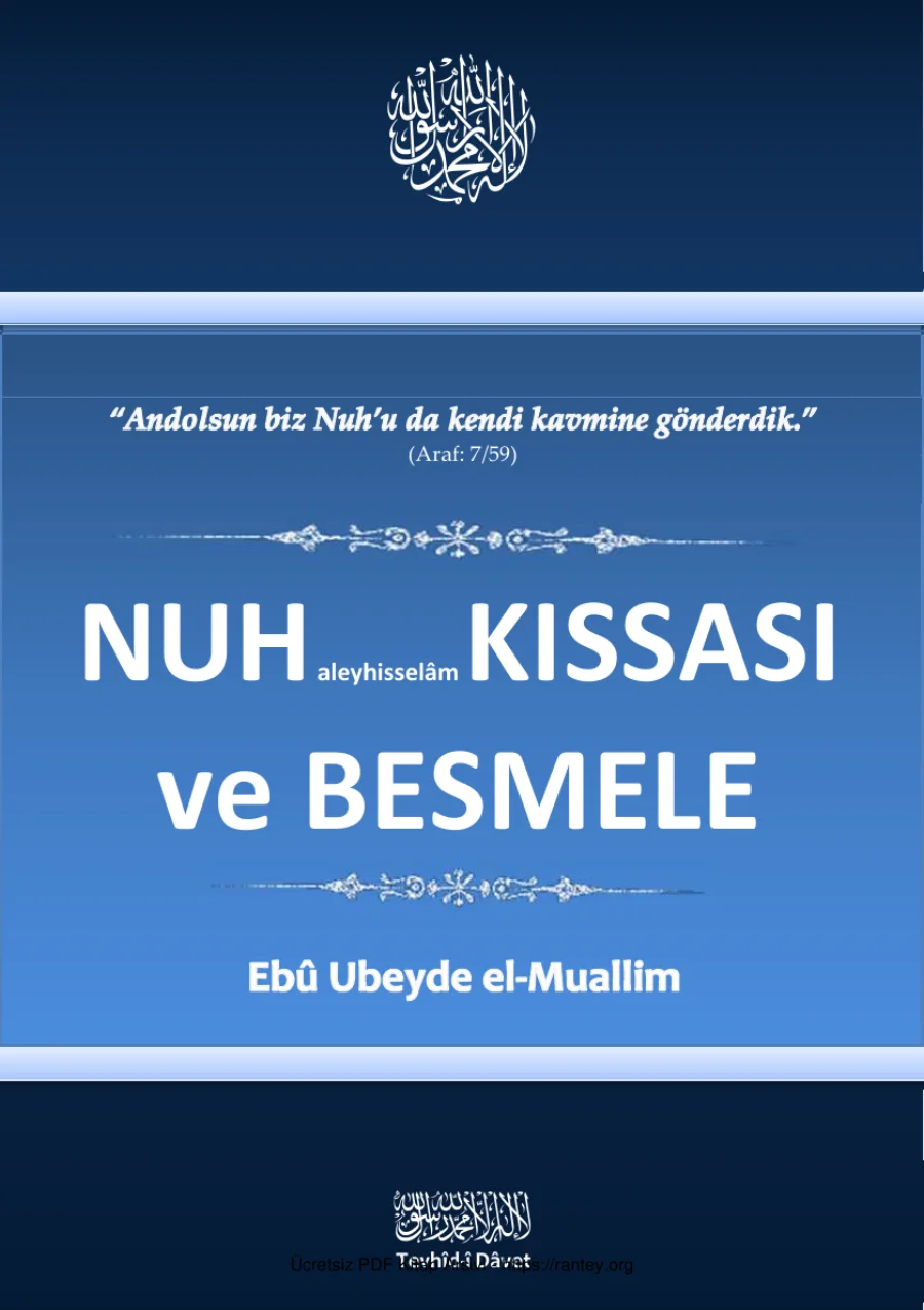 NUH KISSASI ve BESMELE Eb Ubeyde el Muallim Ebu Abdulmumin Tekin Mıhçı kapak görseli