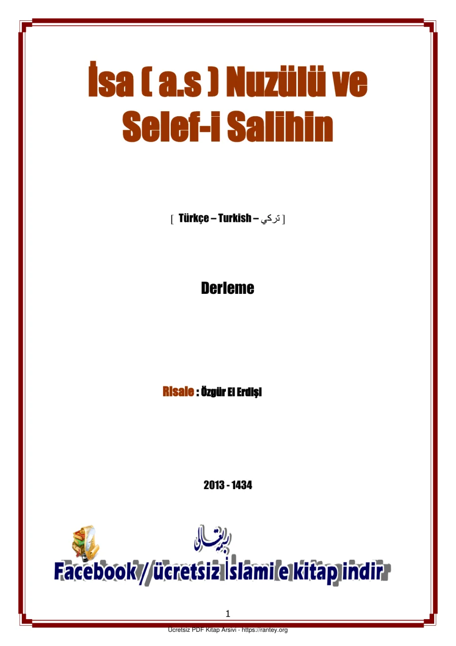 NUZULÜ VE SELEF İ SALİHİN Ebu Abdulmumin Tekin Mıhçı kapak görseli