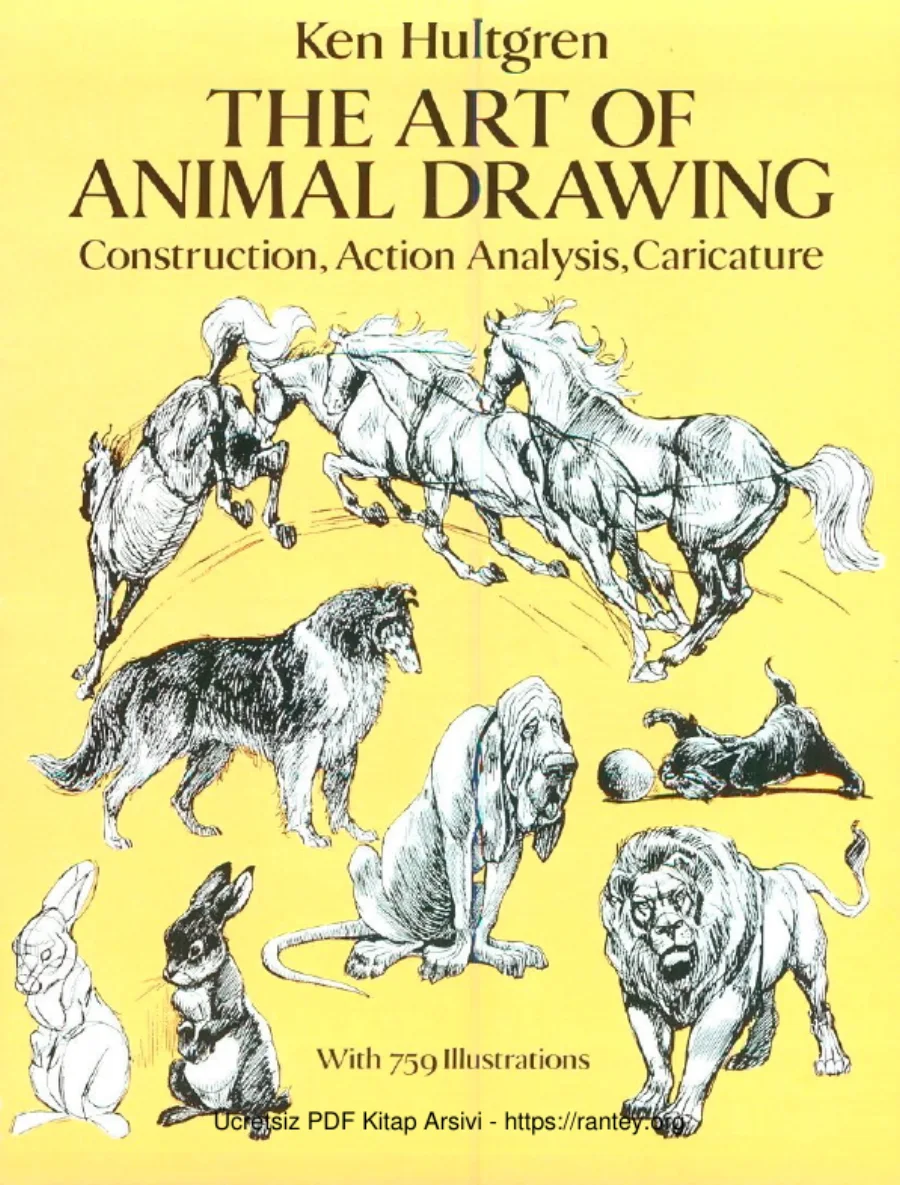 of Animal Drawing Construction Action Analysis Caricature Dover Books on Art Instruction Anatomy by Ken Hultgren kapak görseli