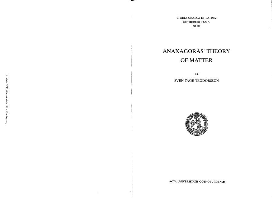 of Matter Sven Tage Teodorsson 1983 kapak görseli