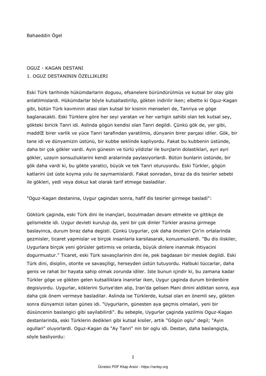 Oguz Kaan Destani kapak görseli