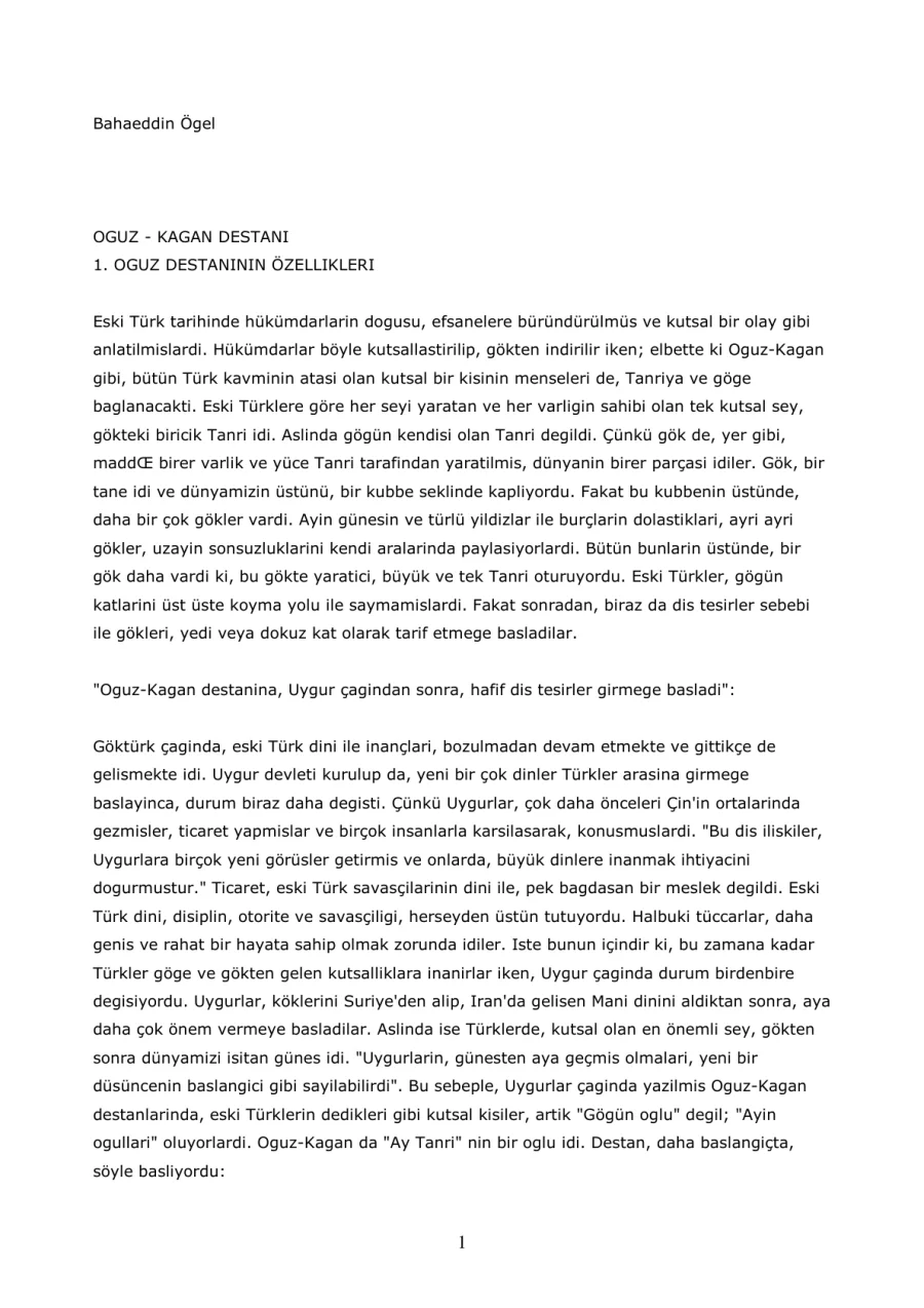 Oğuz Kağan Destanı PDF kitap kapağı