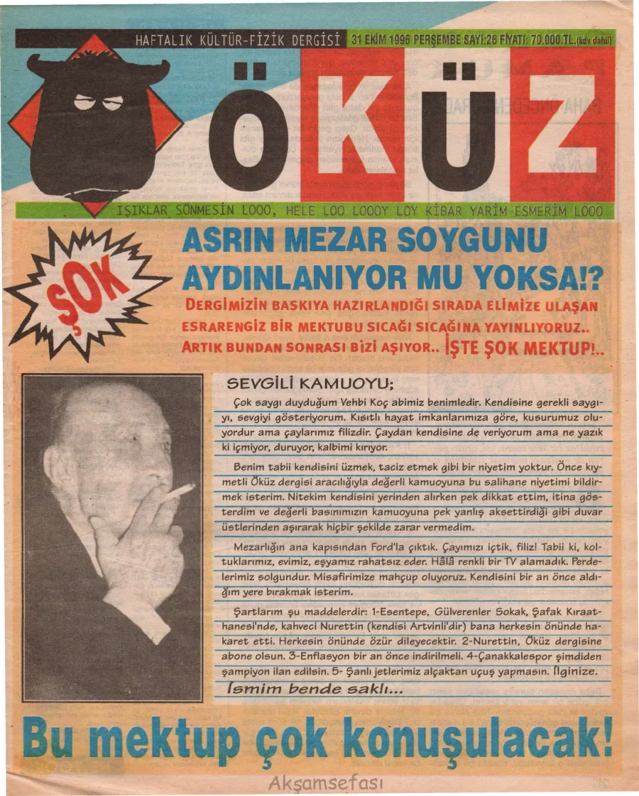 Öküz – Sayı 26: 31 Ekim 1996 kapak görseli