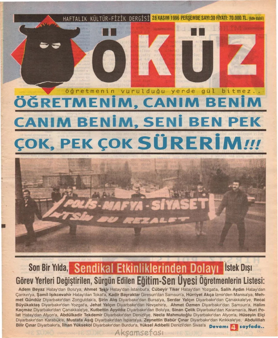Öküz – Sayı 30: 28 Kasım 1996 kapak görseli