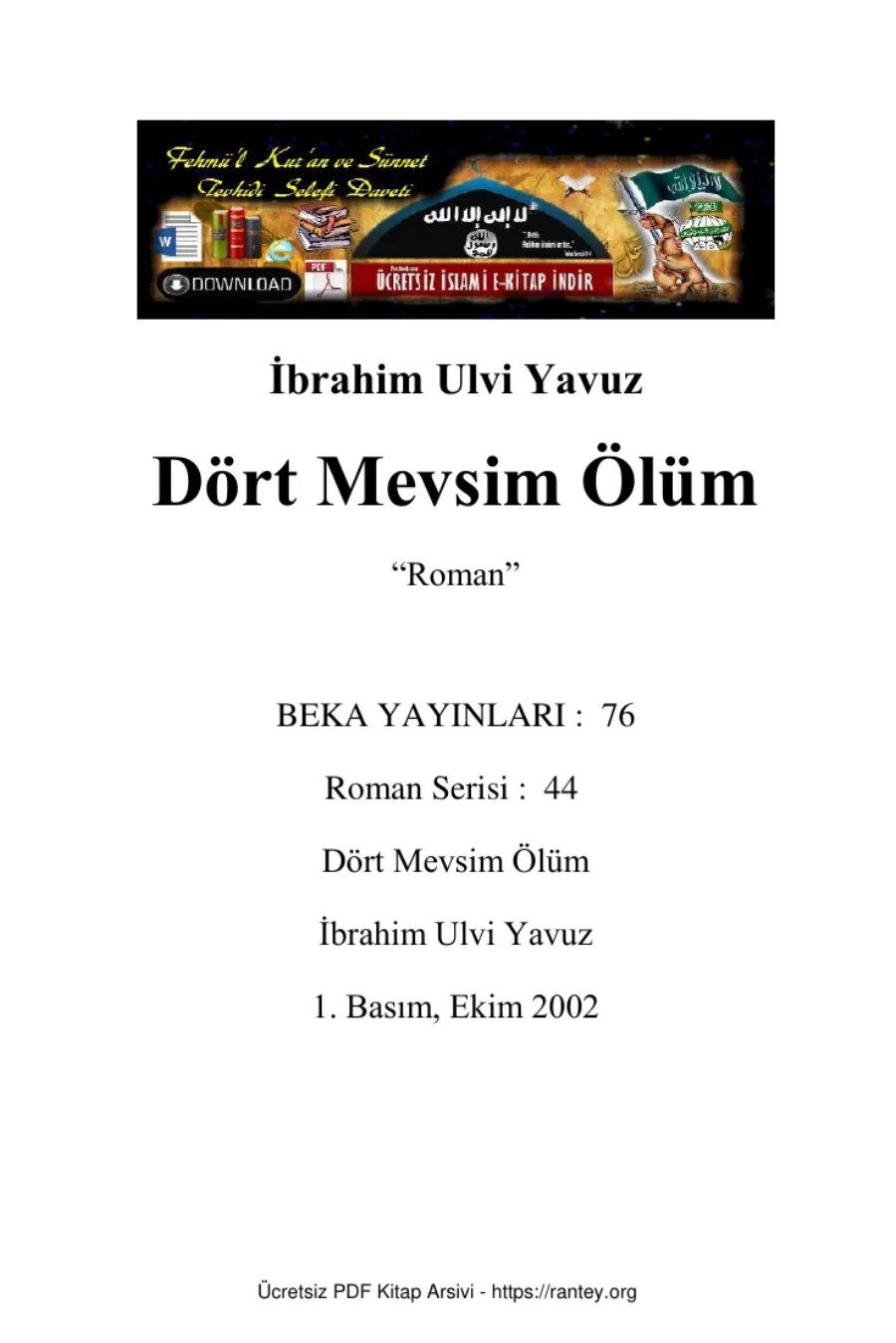 Ölüm ROMAN Ebu Abdulmumin Tekin Mıhçı kapak görseli