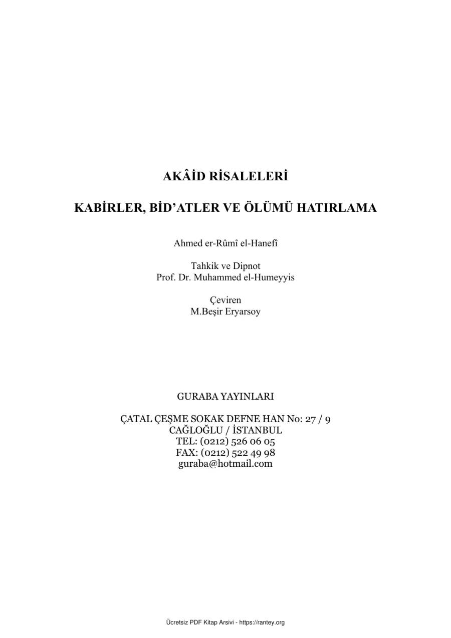 Ölümü hatırlama Ebu Abdulmumin Tekin Mıhçı kapak görseli