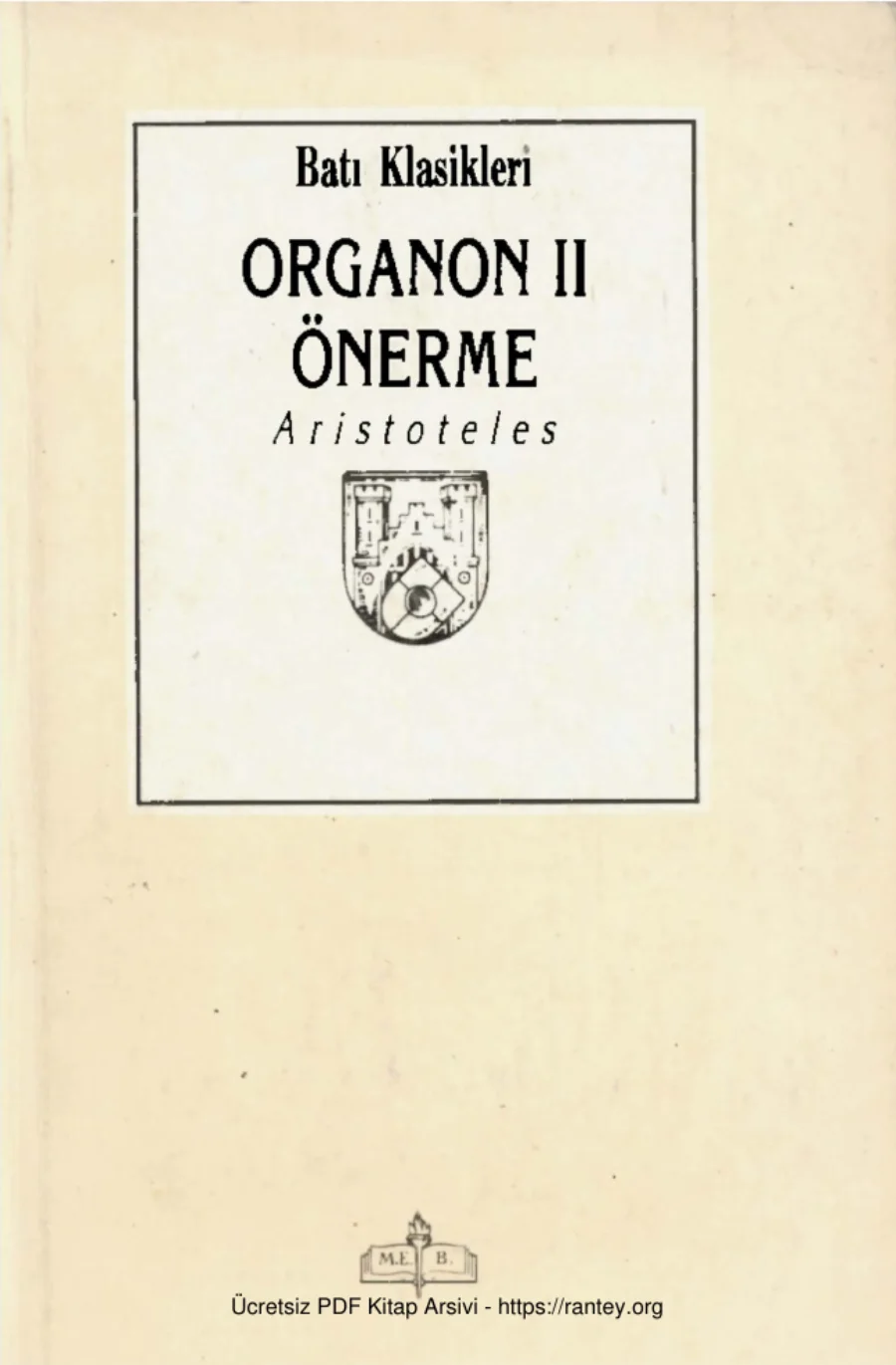 Organon Cilt II Önerme kapak görseli