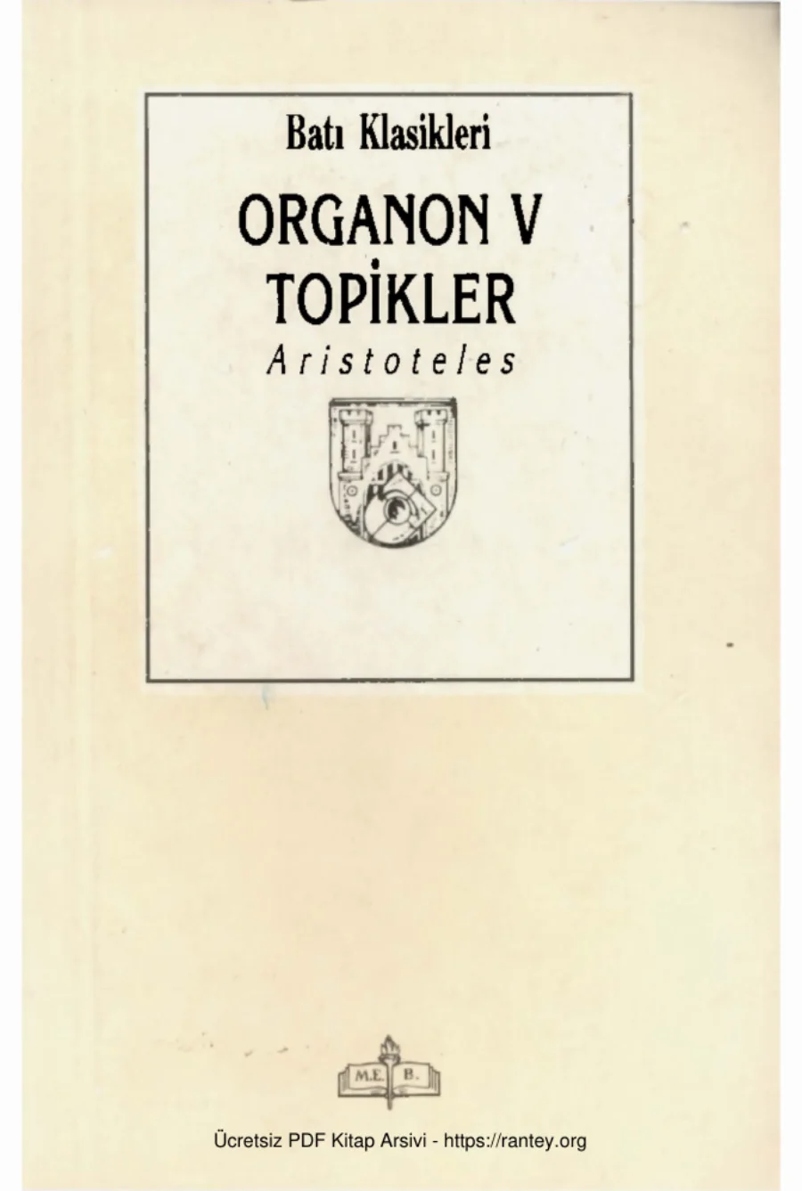 Organon Cilt V Topikler kapak görseli