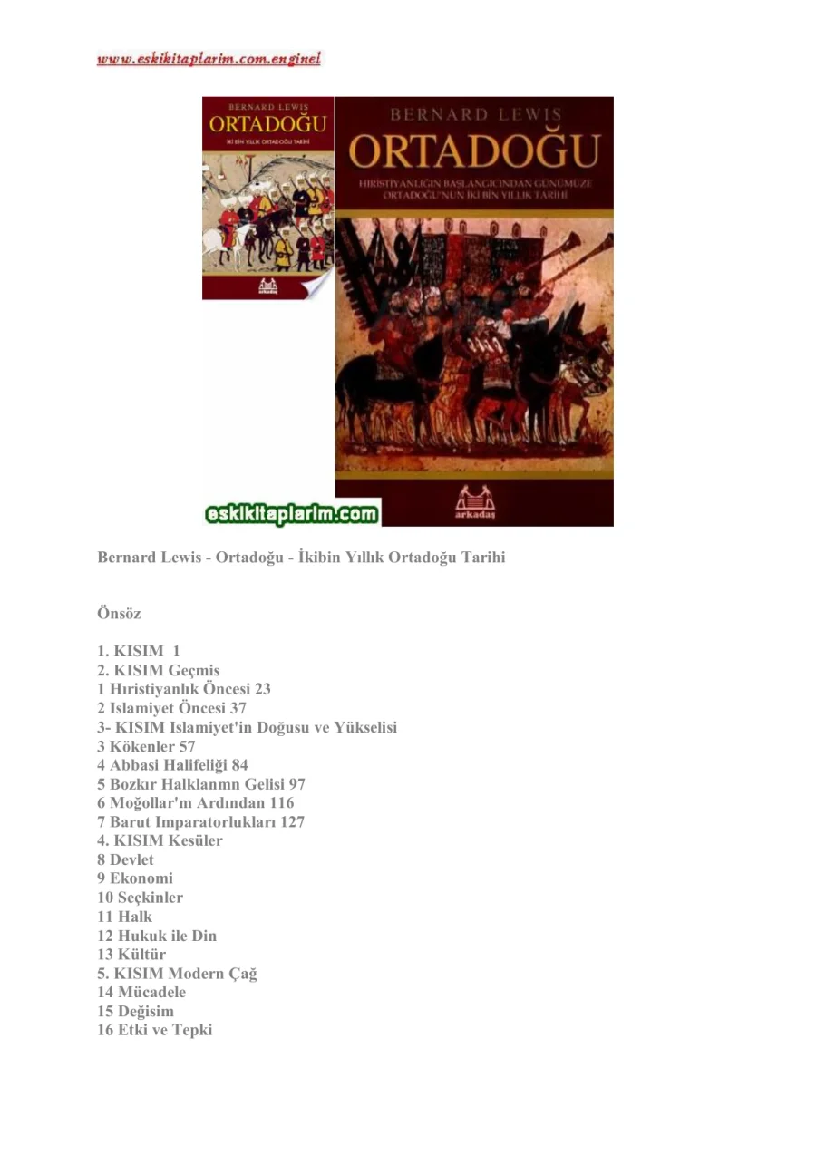 Ortadoğu'nun 2000 Yıllık Tarihi PDF kitap kapağı