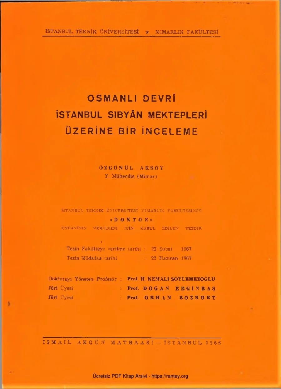 Osmanlı Devri İstanbul Sıbyan Mektepleri Üzerine kapak görseli