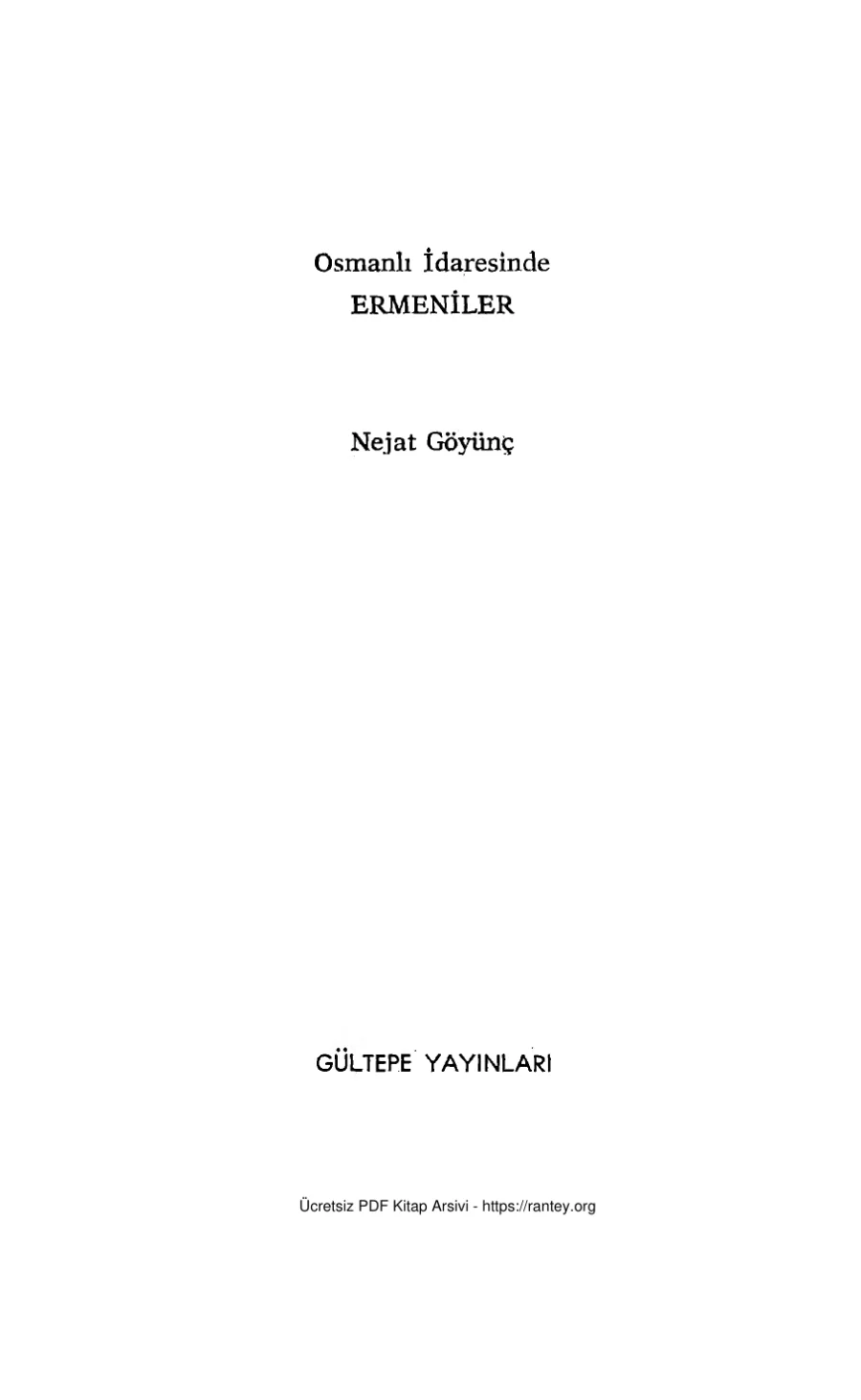 Osmanlı İdaresinde Ermeniler kapak görseli